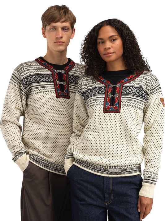 Dale of Norway Setesdal Unisex Sweater - Norwegian Wool OFFWHITE BLACK