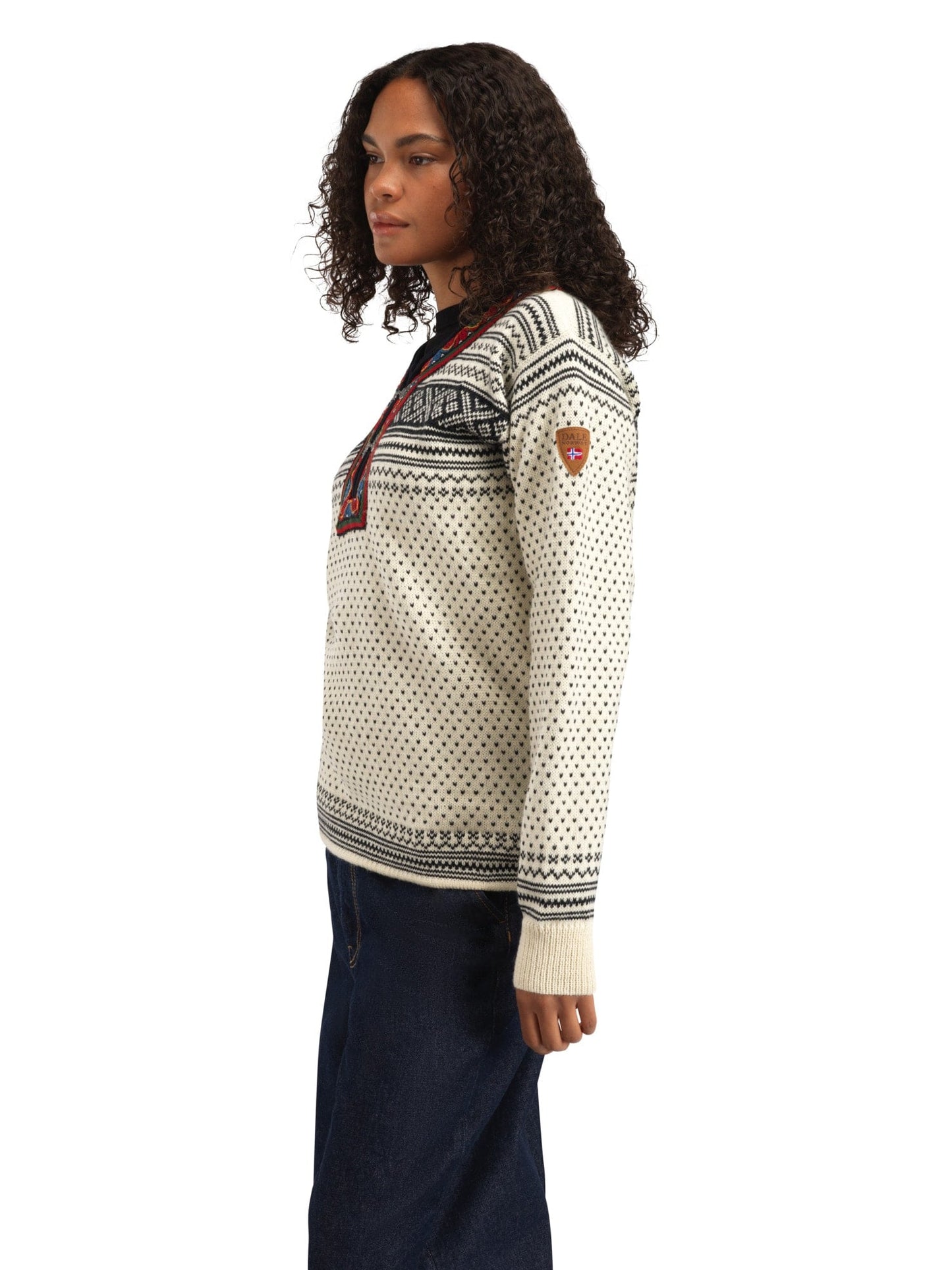 Dale of Norway Setesdal Unisex Sweater - Norwegian Wool OFFWHITE BLACK