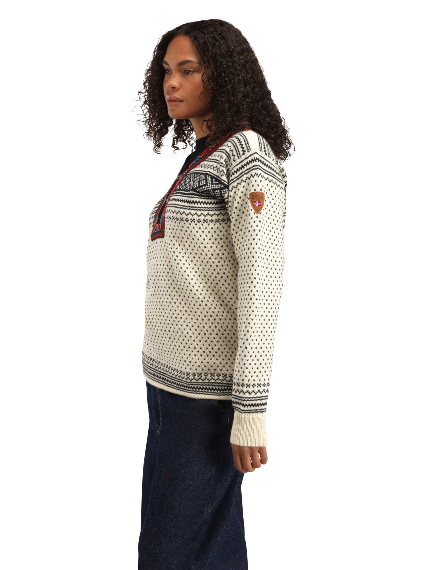 Dale of Norway Setesdal Unisex Sweater - Norwegian Wool OFFWHITE BLACK