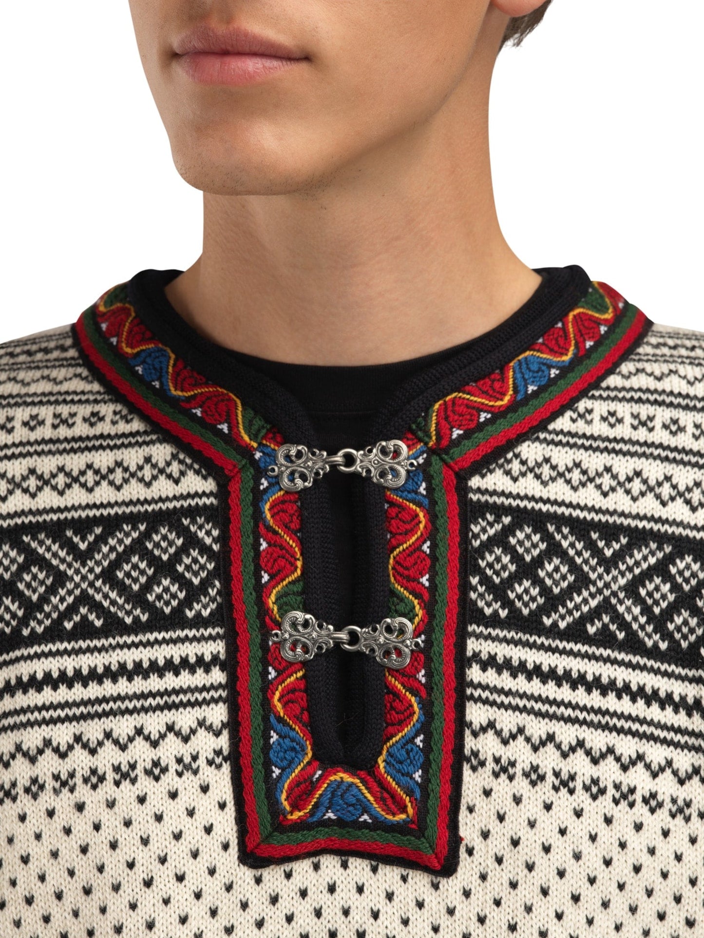 Dale of Norway Setesdal Unisex Sweater - Norwegian Wool OFFWHITE BLACK