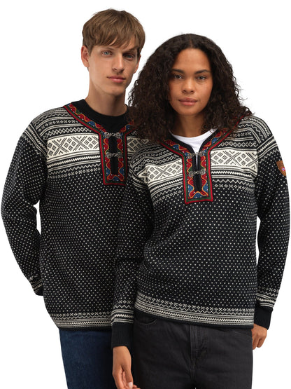 Dale of Norway Setesdal Unisex Sweater - Norwegian Wool BLACK OFFWHITE