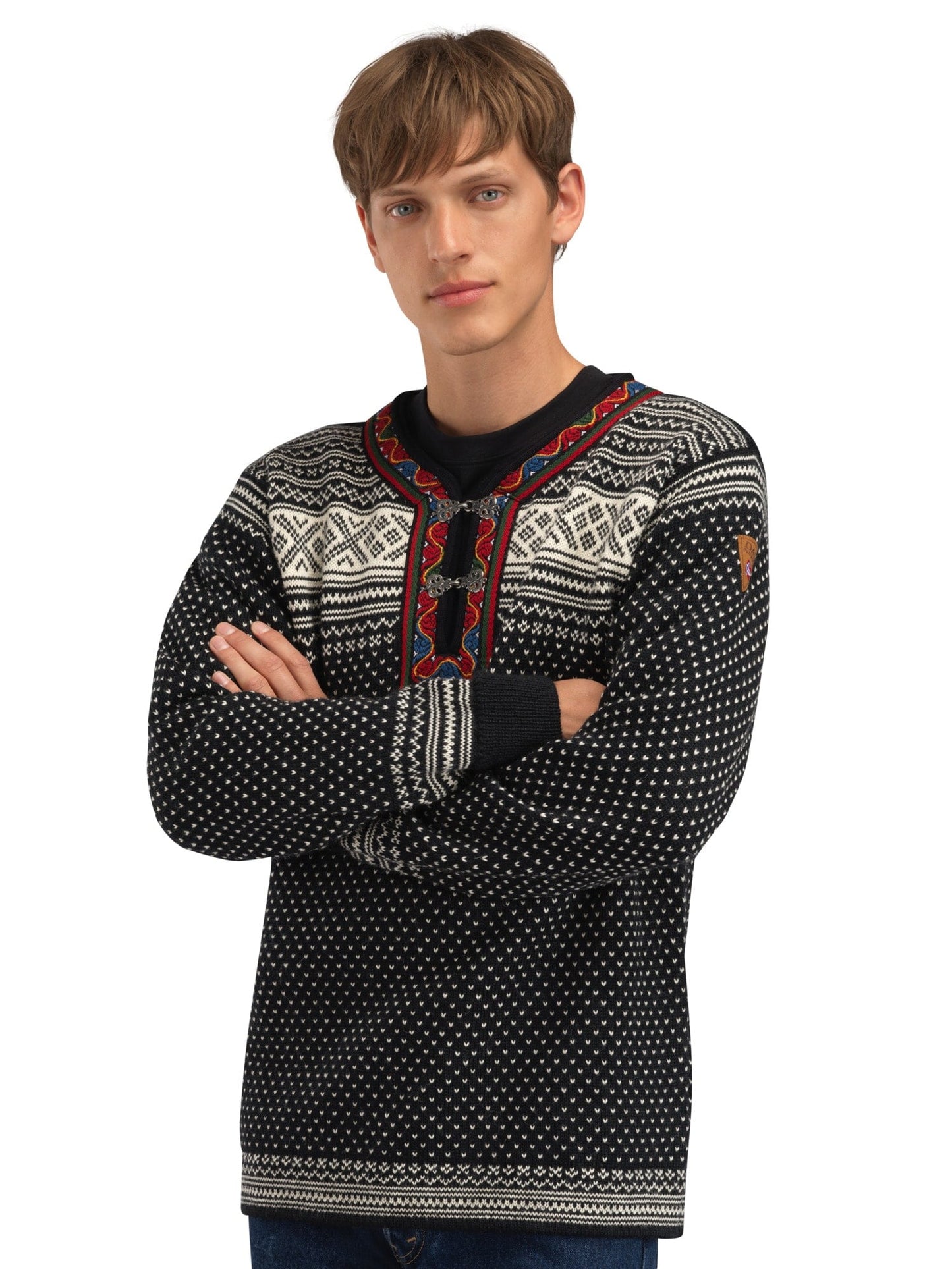 Dale of Norway Setesdal Unisex Sweater - Norwegian Wool BLACK OFFWHITE