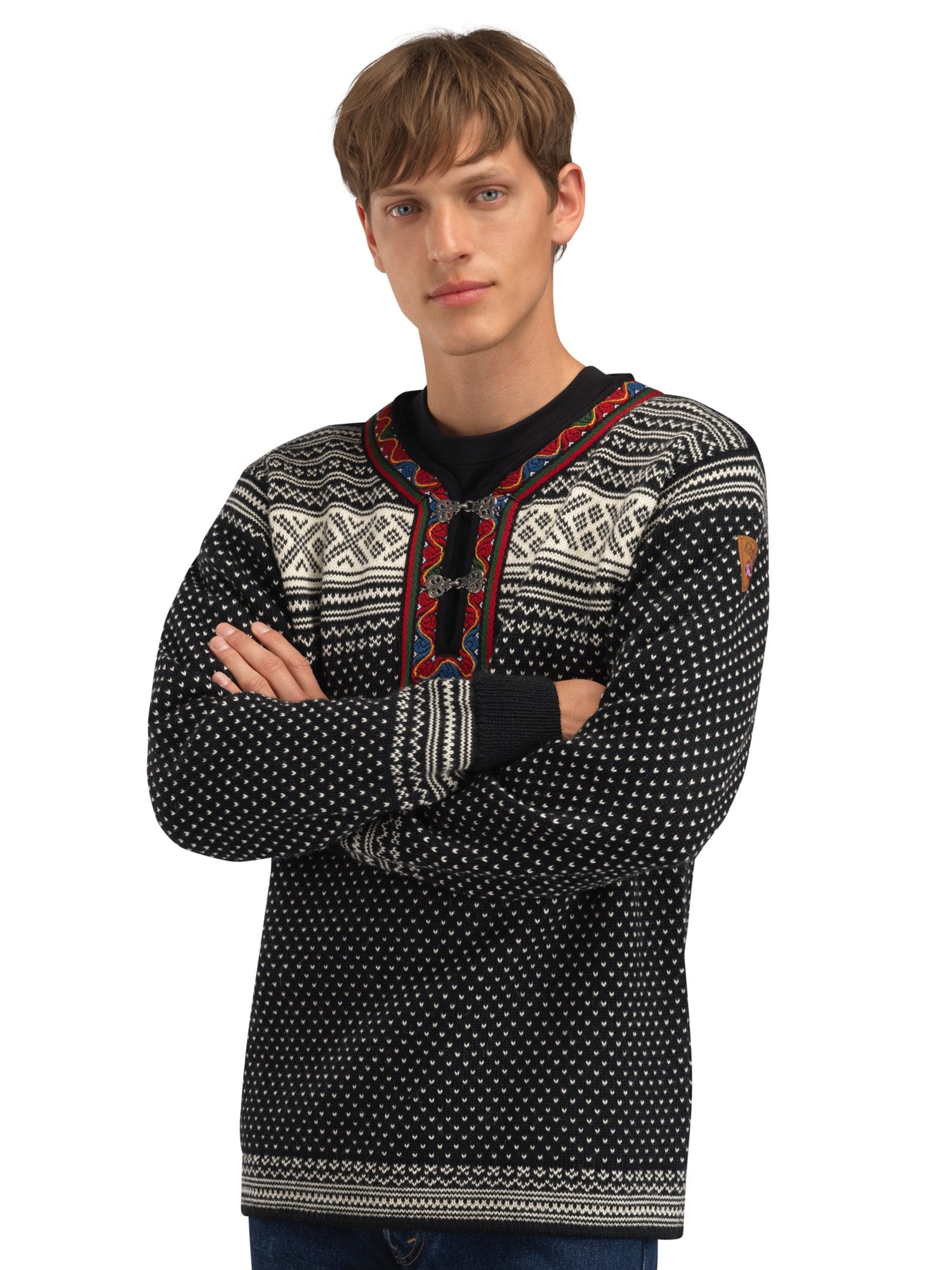 Dale of Norway Setesdal Unisex Sweater - Norwegian Wool BLACK OFFWHITE