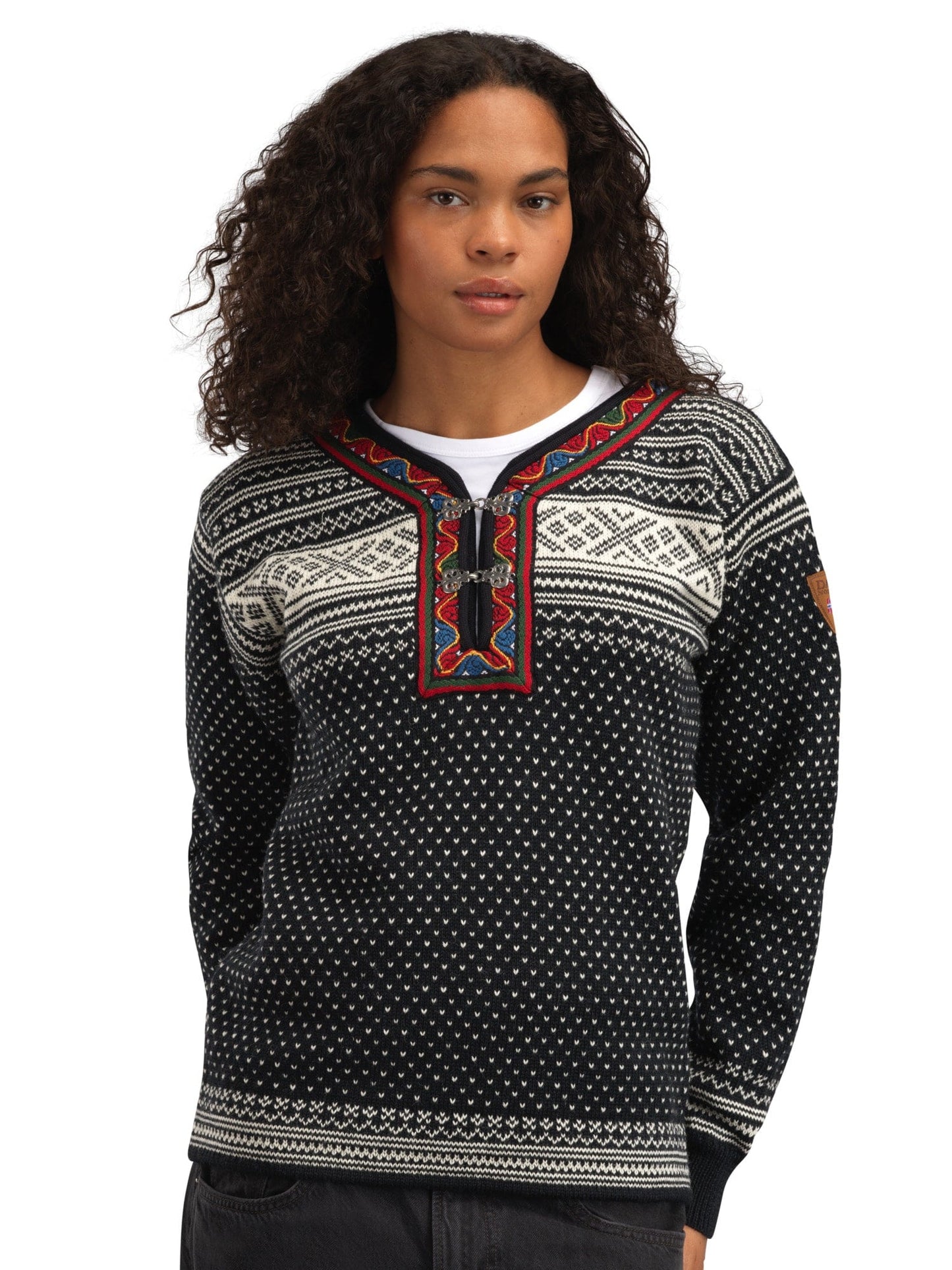 Dale of Norway Setesdal Unisex Sweater - Norwegian Wool BLACK OFFWHITE