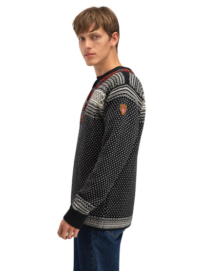 Dale of Norway Setesdal Unisex Sweater - Norwegian Wool BLACK OFFWHITE