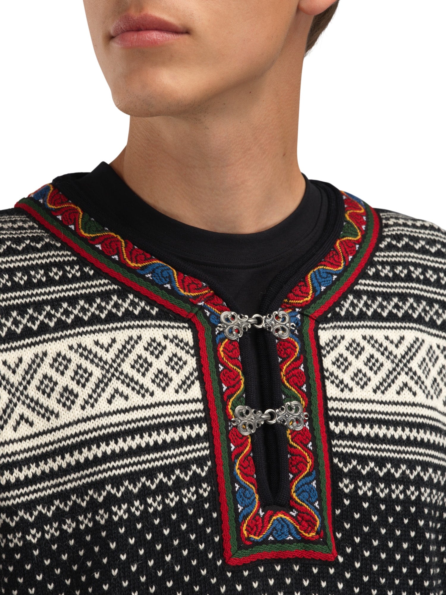 Dale of Norway Setesdal Unisex Sweater - Norwegian Wool BLACK OFFWHITE