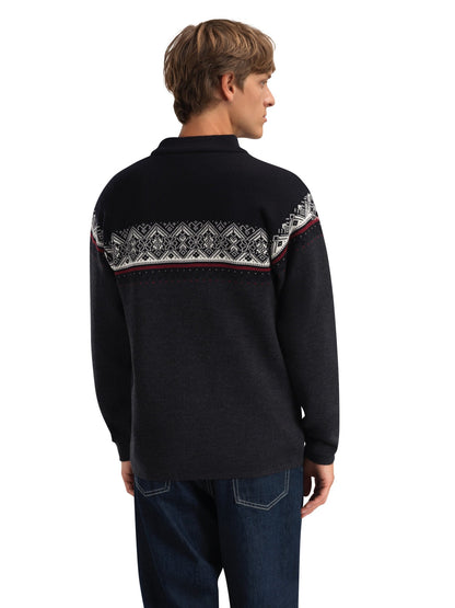 Dale of Norway Moritz Men’s Sweater - Merino Wool DARKCHARCOAL RASPBERRY BLACK