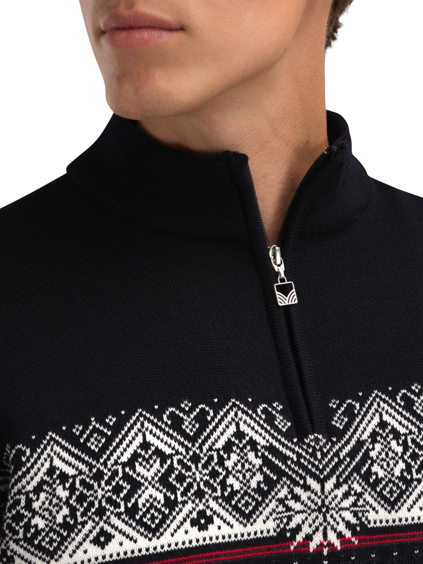 Dale of Norway Moritz Men’s Sweater - Merino Wool DARKCHARCOAL RASPBERRY BLACK