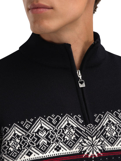 Dale of Norway Moritz Men’s Sweater - Merino Wool DARKCHARCOAL RASPBERRY BLACK