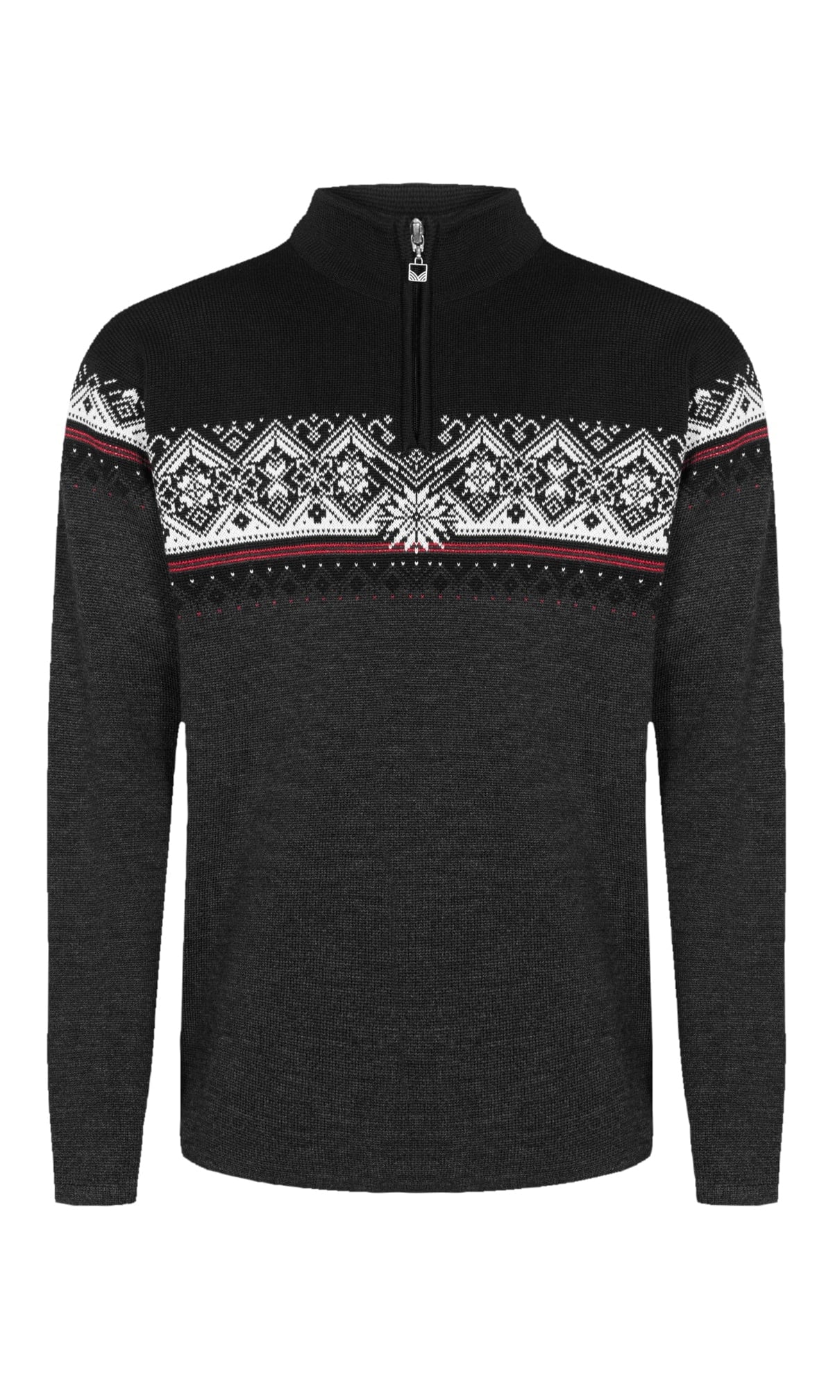 Dale of Norway Moritz Men’s Sweater - Merino Wool DARKCHARCOAL RASPBERRY BLACK