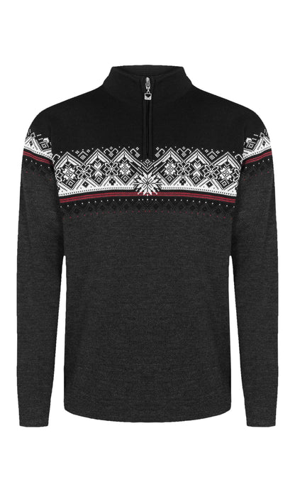 Dale of Norway Moritz Men’s Sweater - Merino Wool DARKCHARCOAL RASPBERRY BLACK