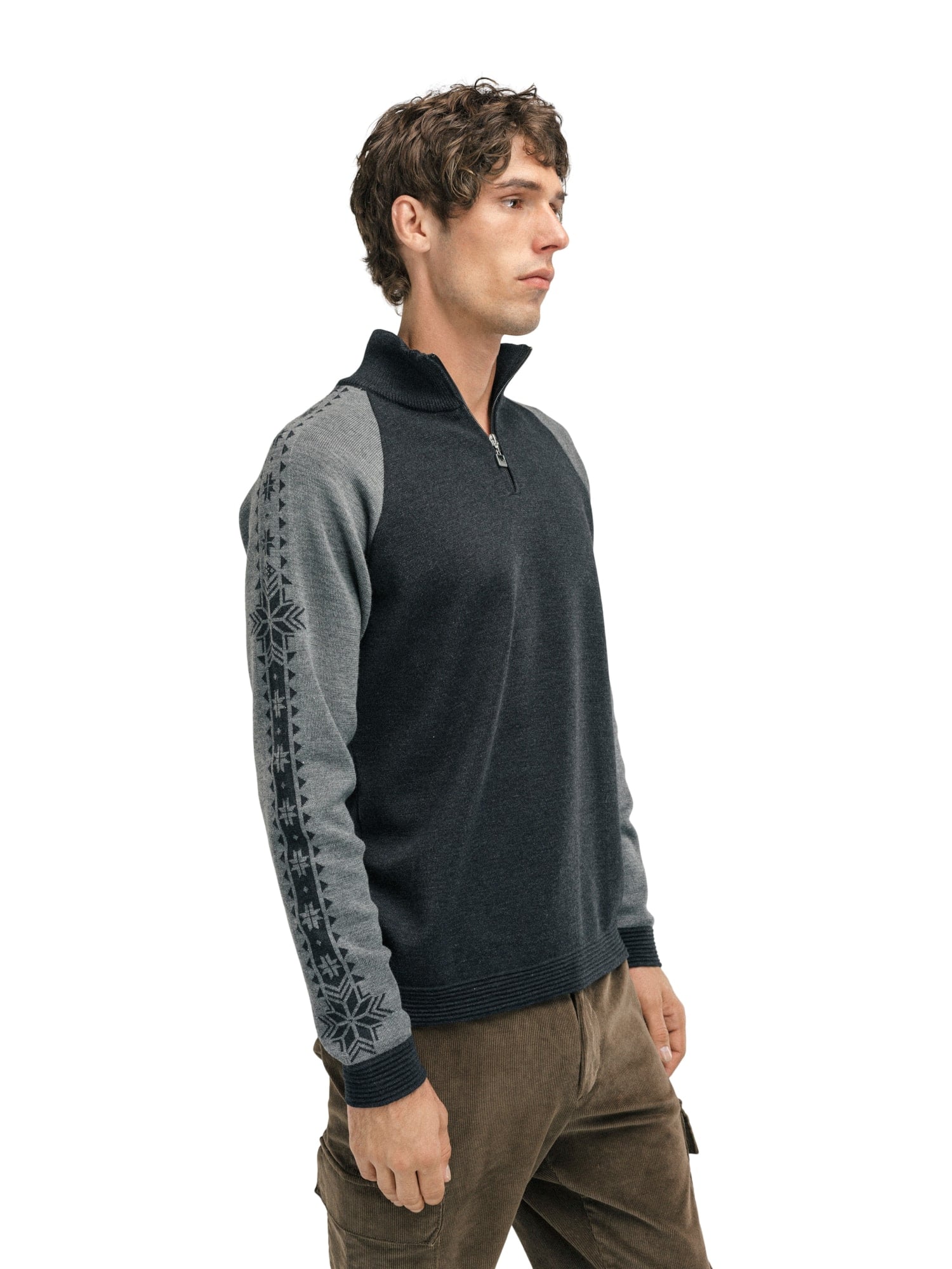 Dale of Norway Geilo Men’s Sweater - Merino Wool DARK CHARCOAL SMOKE